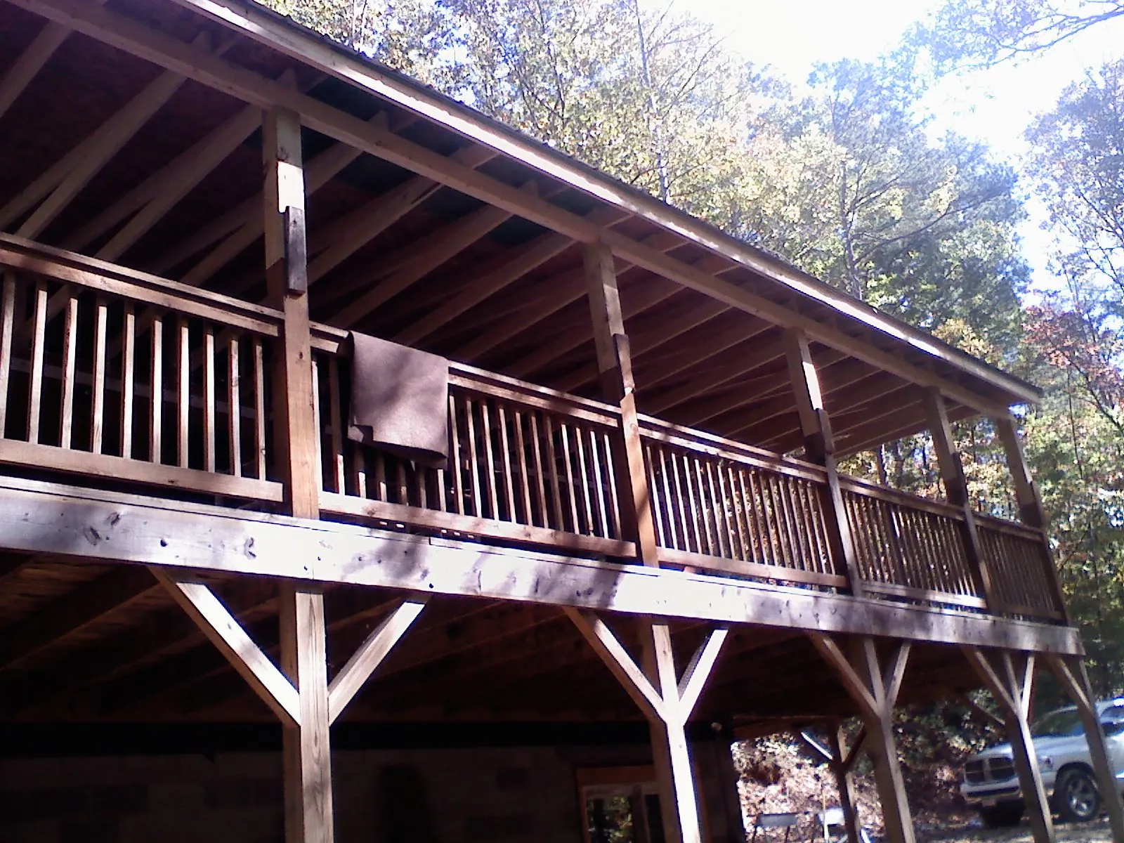 Timber framing under a new elevated porch and deck — Roof Leak Repair in Greenback by Roofing Brothers